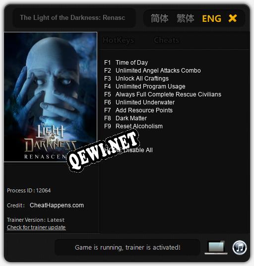 The Light of the Darkness: Renascence: ТРЕЙНЕР И ЧИТЫ (V1.0.78)