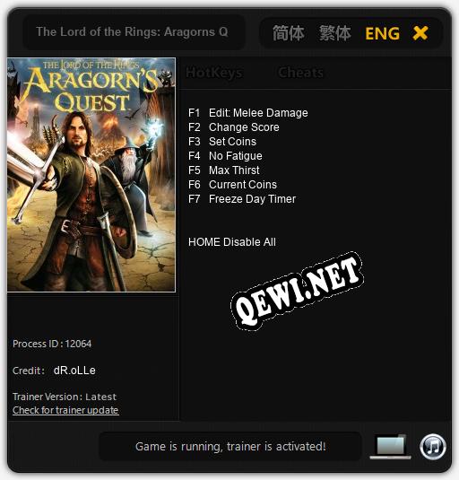The Lord of the Rings: Aragorns Quest: Трейнер +7 [v1.1]