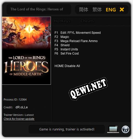 The Lord of the Rings: Heroes of Middle-earth: Трейнер +6 [v1.7]
