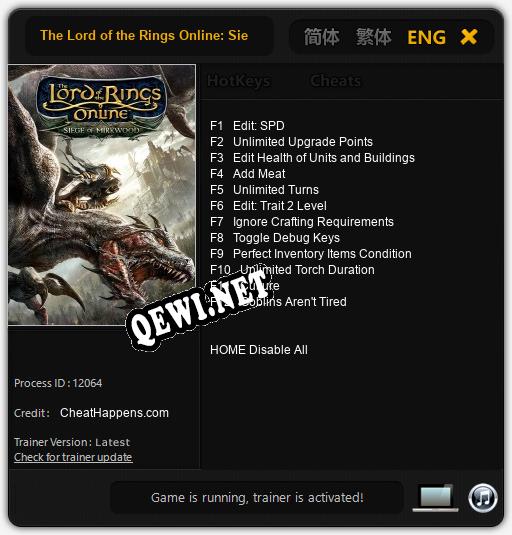 The Lord of the Rings Online: Siege of Mirkwood: Трейнер +12 [v1.3]