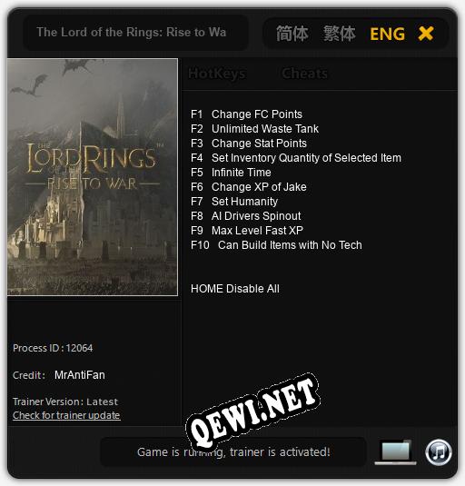 The Lord of the Rings: Rise to War: Читы, Трейнер +10 [MrAntiFan]