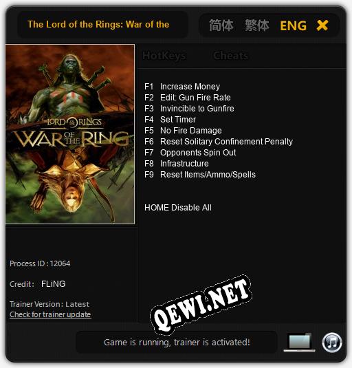 Трейнер для The Lord of the Rings: War of the Ring [v1.0.1]