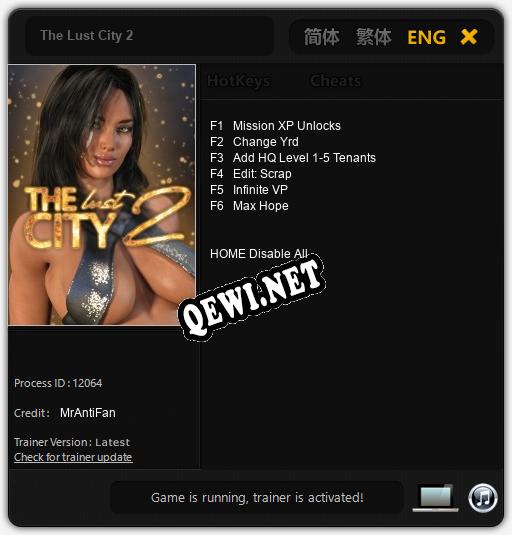 Трейнер для The Lust City 2 [v1.0.5]