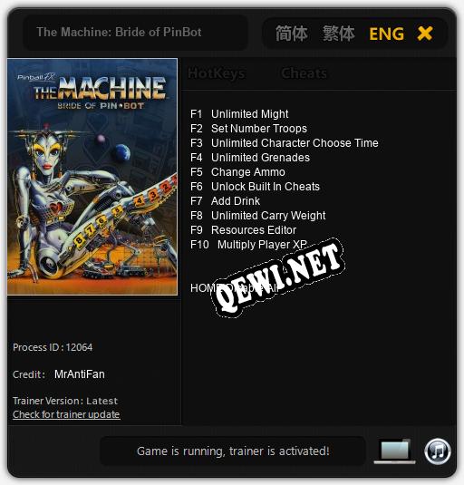 The Machine: Bride of PinBot: Трейнер +10 [v1.4]