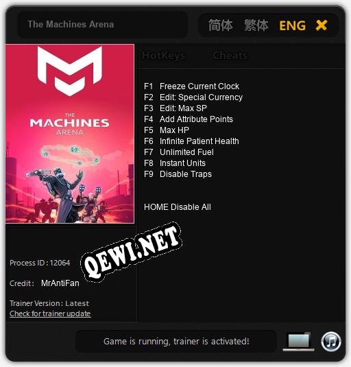 Трейнер для The Machines Arena [v1.0.2]