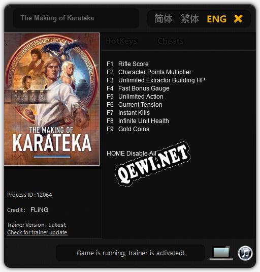 Трейнер для The Making of Karateka [v1.0.9]