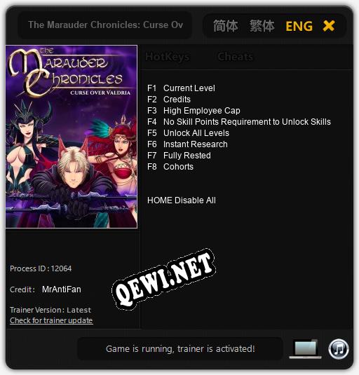 The Marauder Chronicles: Curse Over Valdria: ТРЕЙНЕР И ЧИТЫ (V1.0.16)