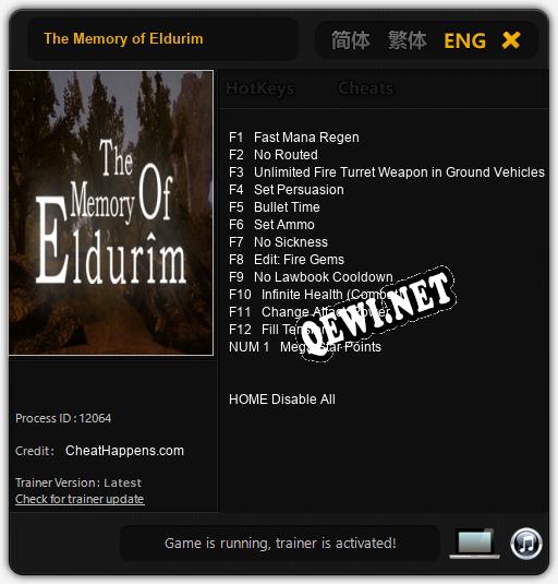 The Memory of Eldurim: Трейнер +13 [v1.5]