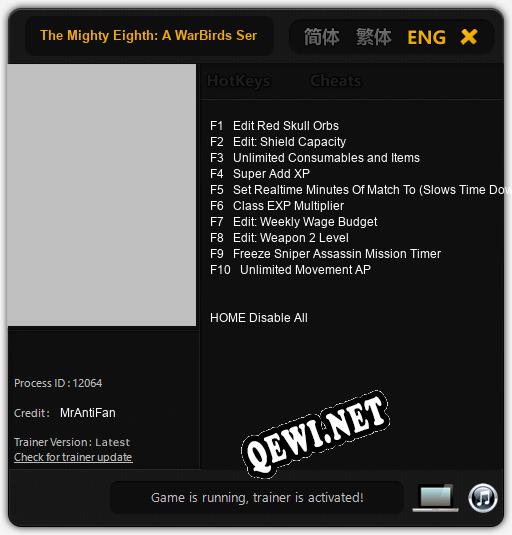 The Mighty Eighth: A WarBirds Series Combat Simulation: Трейнер +10 [v1.7]