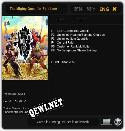 The Mighty Quest for Epic Loot: ТРЕЙНЕР И ЧИТЫ (V1.0.41)