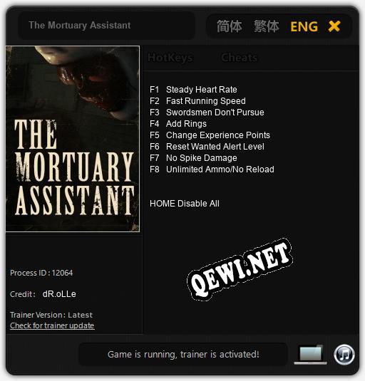 The Mortuary Assistant: ТРЕЙНЕР И ЧИТЫ (V1.0.70)
