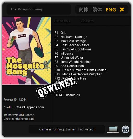 Трейнер для The Mosquito Gang [v1.0.4]