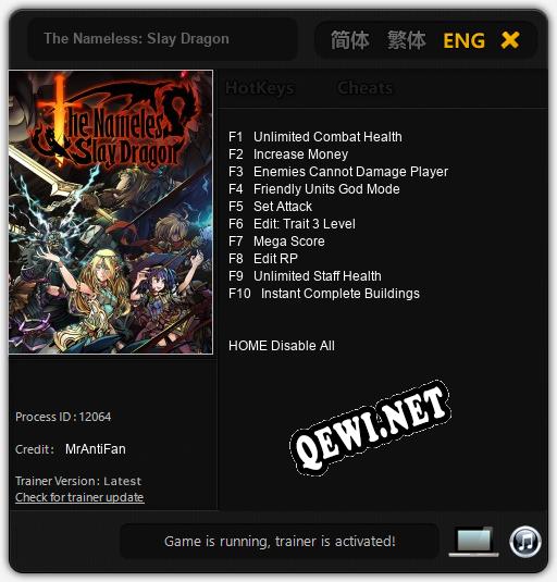 The Nameless: Slay Dragon: ТРЕЙНЕР И ЧИТЫ (V1.0.1)