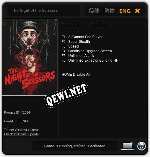 The Night of the Scissors: ТРЕЙНЕР И ЧИТЫ (V1.0.1)