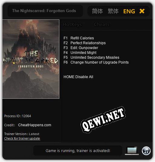 Трейнер для The Nightscarred: Forgotten Gods [v1.0.4]
