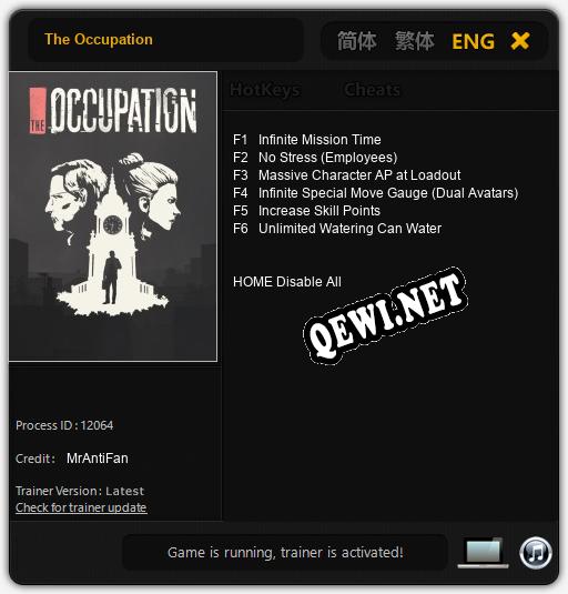 The Occupation: ТРЕЙНЕР И ЧИТЫ (V1.0.8)