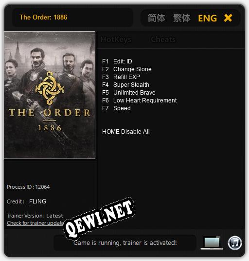 Трейнер для The Order: 1886 [v1.0.3]