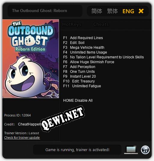 The Outbound Ghost: Reborn: Трейнер +11 [v1.2]