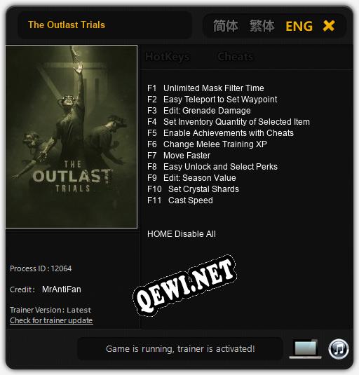 The Outlast Trials: ТРЕЙНЕР И ЧИТЫ (V1.0.53)