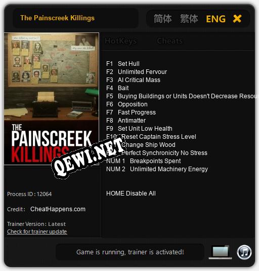Трейнер для The Painscreek Killings [v1.0.2]