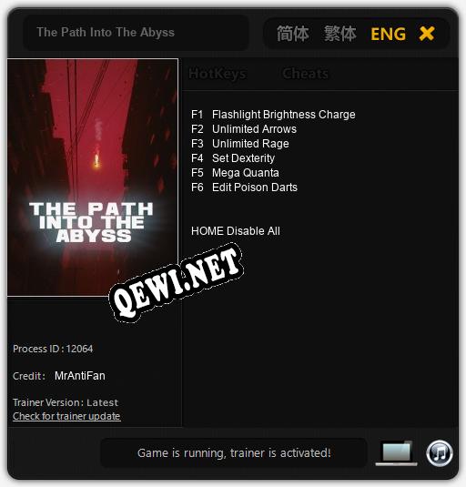 Трейнер для The Path Into The Abyss [v1.0.6]