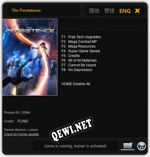 Трейнер для The Persistence [v1.0.9]
