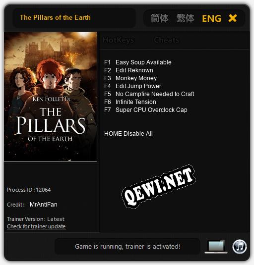 Трейнер для The Pillars of the Earth [v1.0.4]