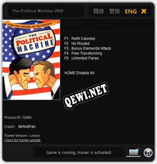 The Political Machine 2004: Трейнер +5 [v1.2]