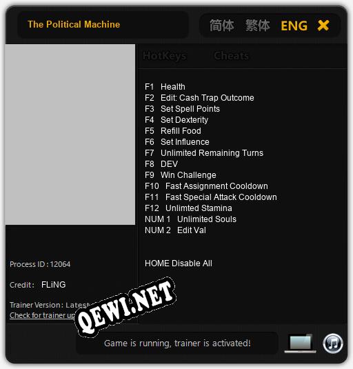 Трейнер для The Political Machine [v1.0.6]