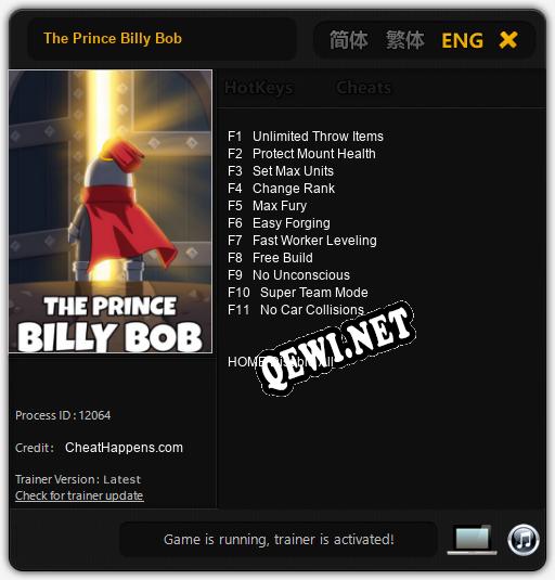 The Prince Billy Bob: Читы, Трейнер +11 [CheatHappens.com]