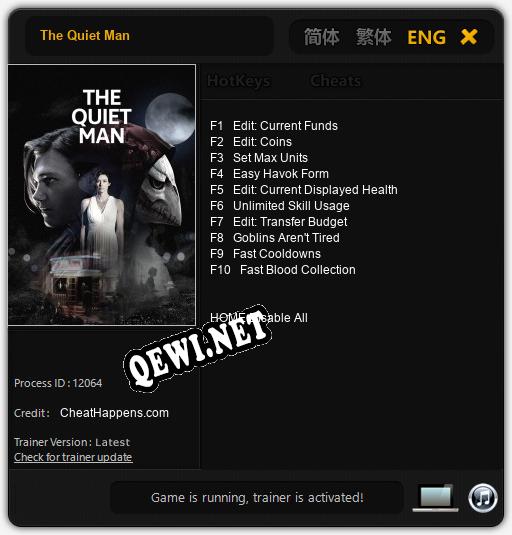 The Quiet Man: Читы, Трейнер +10 [CheatHappens.com]