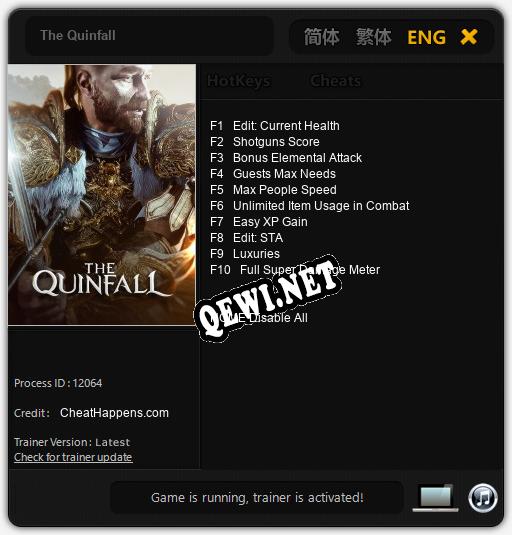 The Quinfall: Трейнер +10 [v1.9]