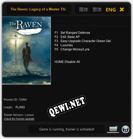 The Raven: Legacy of a Master Thief: Читы, Трейнер +5 [FLiNG]