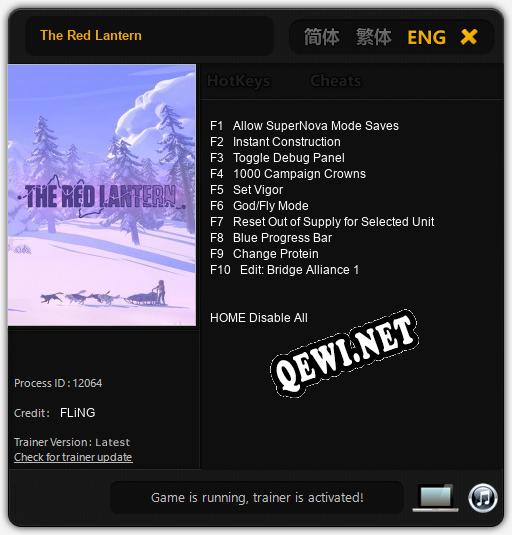 The Red Lantern: Трейнер +10 [v1.1]