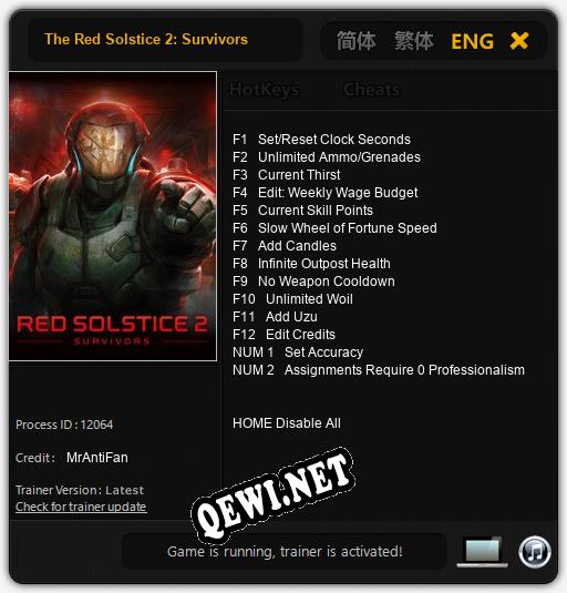 The Red Solstice 2: Survivors: Трейнер +14 [v1.7]
