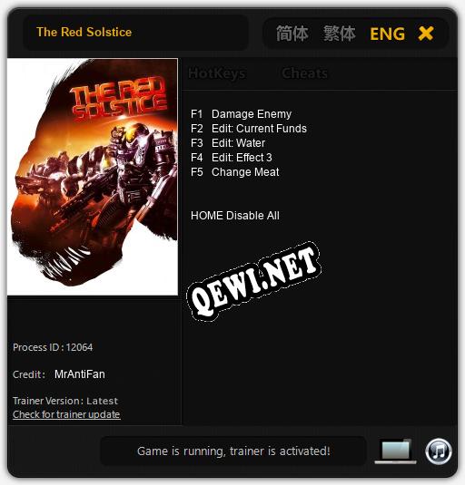 The Red Solstice: ТРЕЙНЕР И ЧИТЫ (V1.0.6)