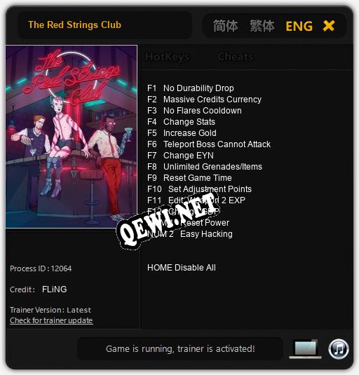 The Red Strings Club: ТРЕЙНЕР И ЧИТЫ (V1.0.16)