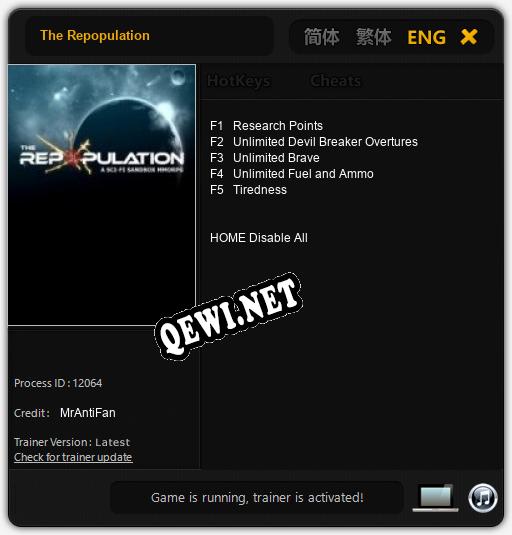 The Repopulation: ТРЕЙНЕР И ЧИТЫ (V1.0.22)