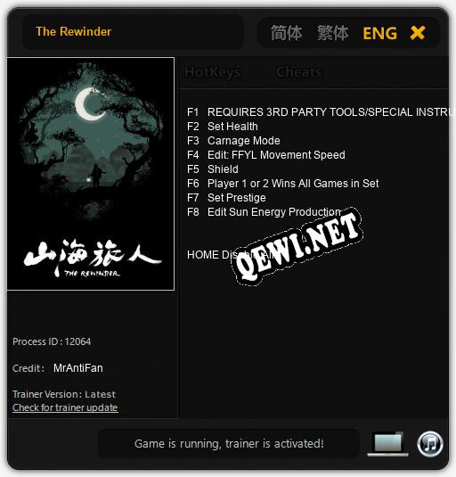 The Rewinder: Трейнер +8 [v1.8]