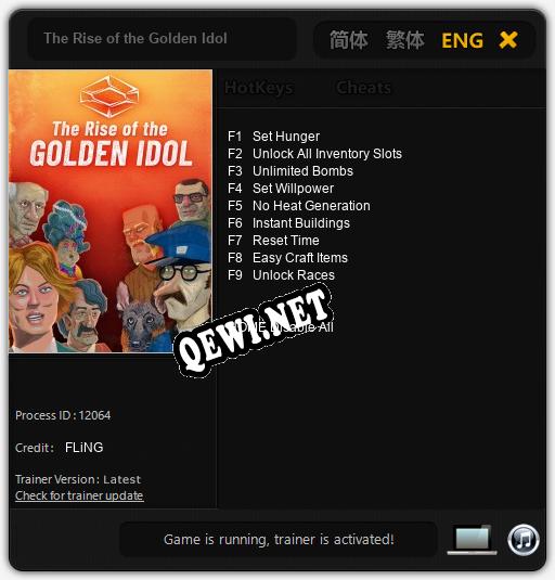 The Rise of the Golden Idol: Трейнер +9 [v1.1]