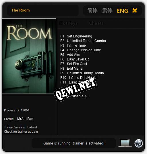 The Room: Трейнер +11 [v1.5]