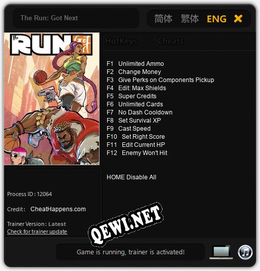 The Run: Got Next: Читы, Трейнер +12 [CheatHappens.com]