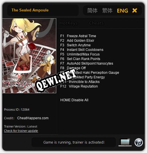 Трейнер для The Sealed Ampoule [v1.0.5]