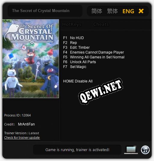 The Secret of Crystal Mountain: Трейнер +7 [v1.4]
