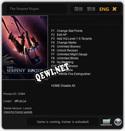The Serpent Rogue: Трейнер +12 [v1.6]