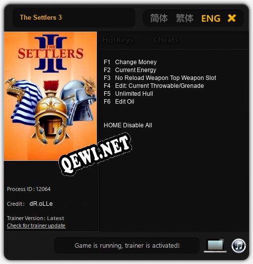 The Settlers 3: Трейнер +6 [v1.2]