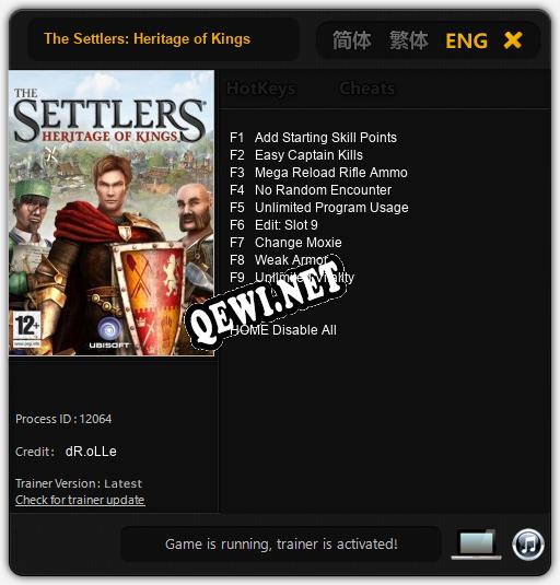The Settlers: Heritage of Kings: Трейнер +9 [v1.8]