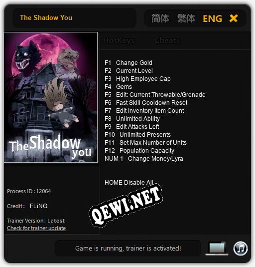 The Shadow You: ТРЕЙНЕР И ЧИТЫ (V1.0.54)