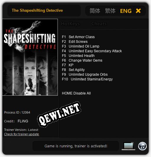 The Shapeshifting Detective: ТРЕЙНЕР И ЧИТЫ (V1.0.15)