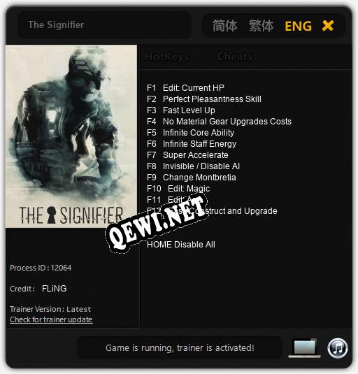 The Signifier: ТРЕЙНЕР И ЧИТЫ (V1.0.81)